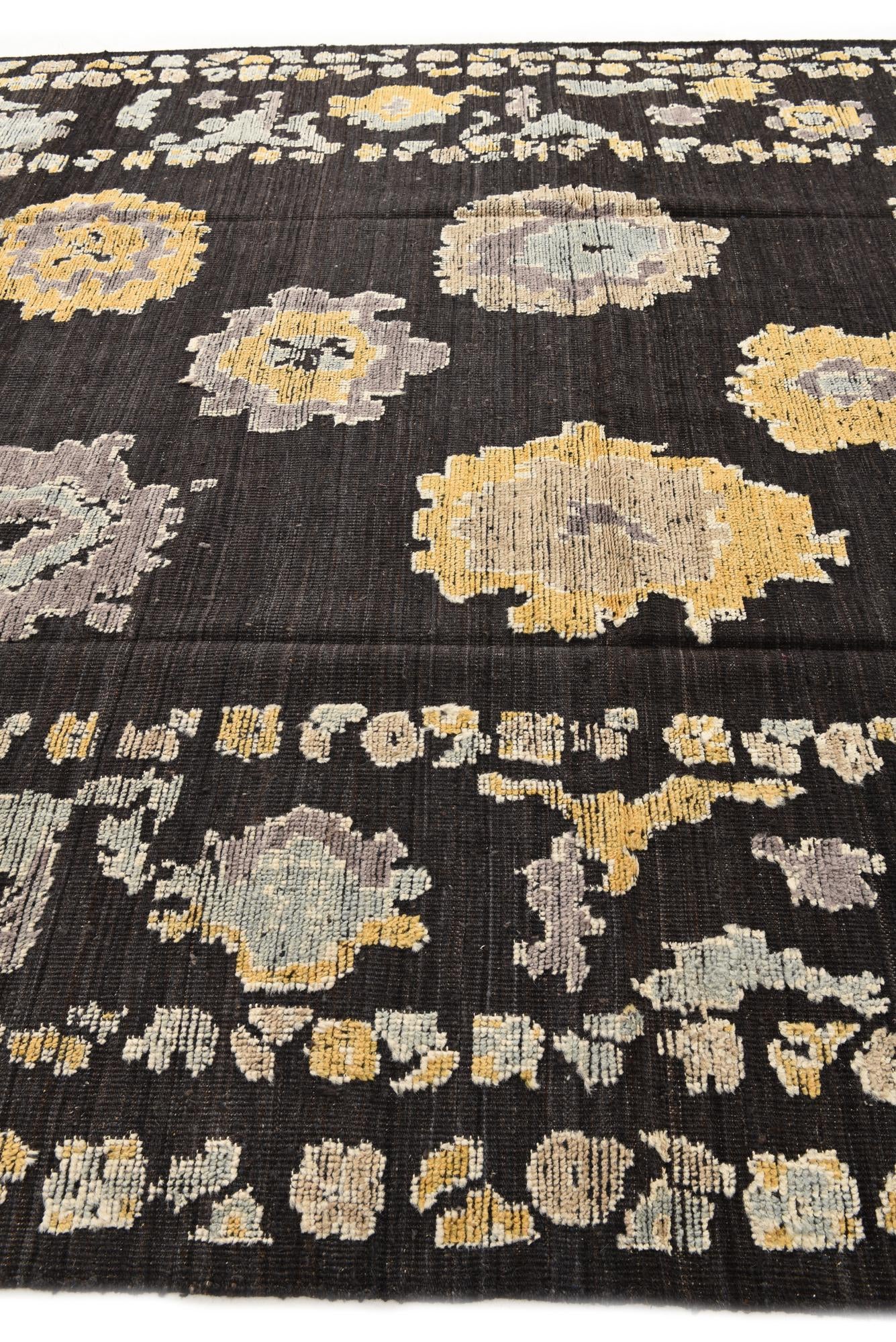 9' 2 x 12' 5 Hand Knotted Oushak Wool Rug