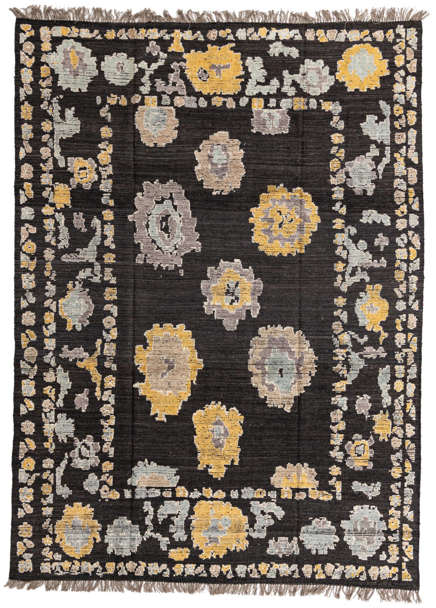 9' 2 x 12' 5 Hand Knotted Oushak Wool Rug