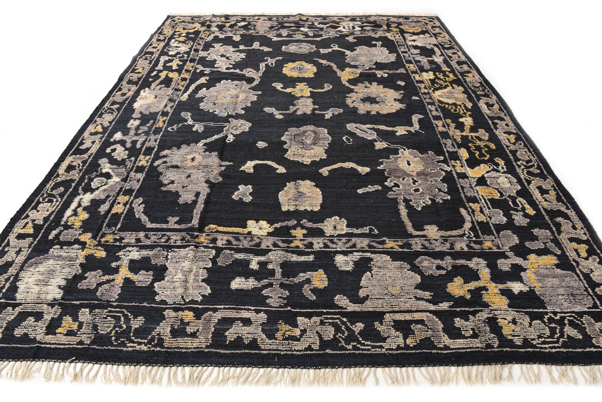 9' 5 x 12' 6 Hand Knotted Oushak Wool Rug