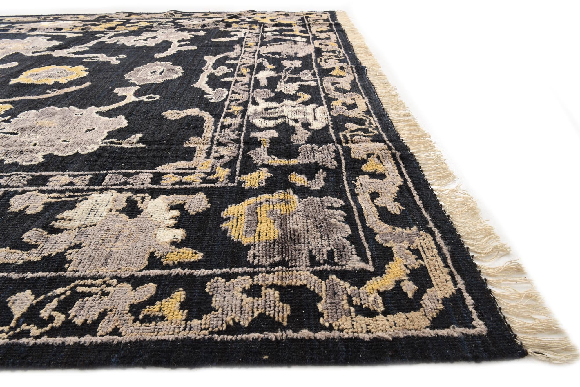 9' 5 x 12' 6 Hand Knotted Oushak Wool Rug