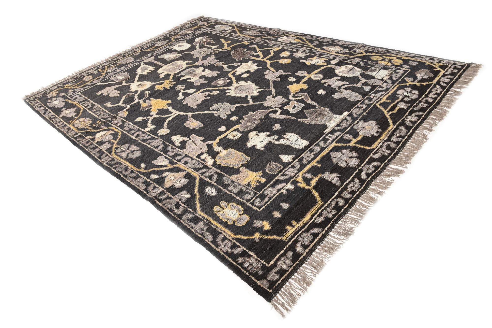 9' 2 x 12' Hand Knotted Oushak Wool Rug