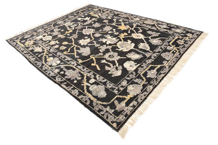 Detail image of 8' 2 x 10' 2 Hand Knotted Oushak Wool Rug