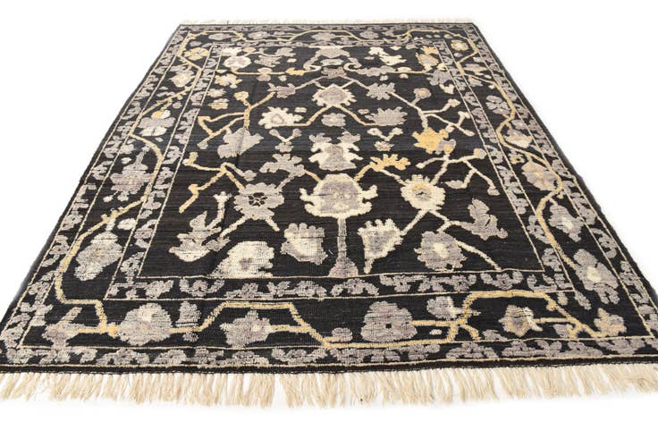 Detail image of 8' 2 x 10' 2 Hand Knotted Oushak Wool Rug
