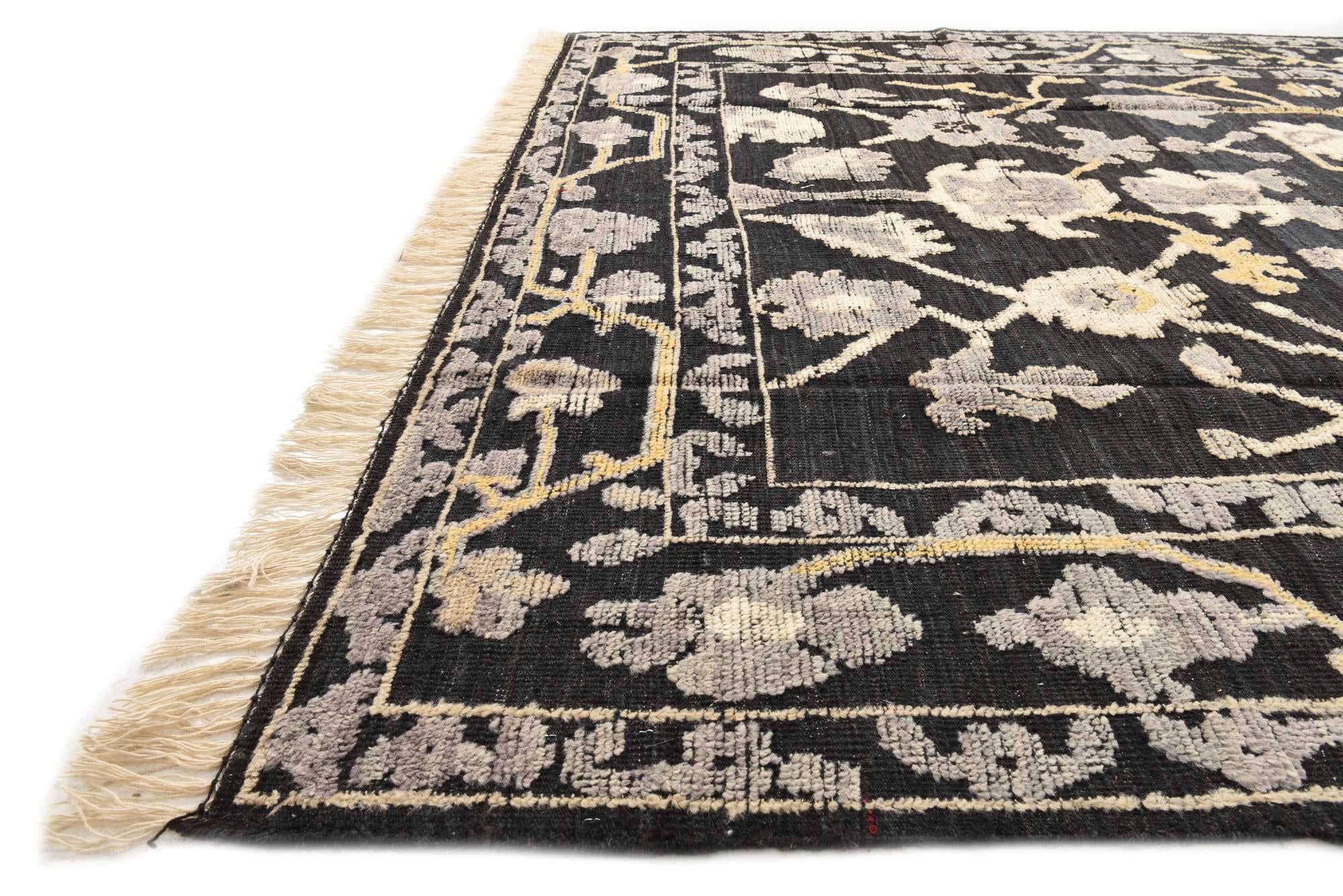 8' 2 x 10' 2 Hand Knotted Oushak Wool Rug
