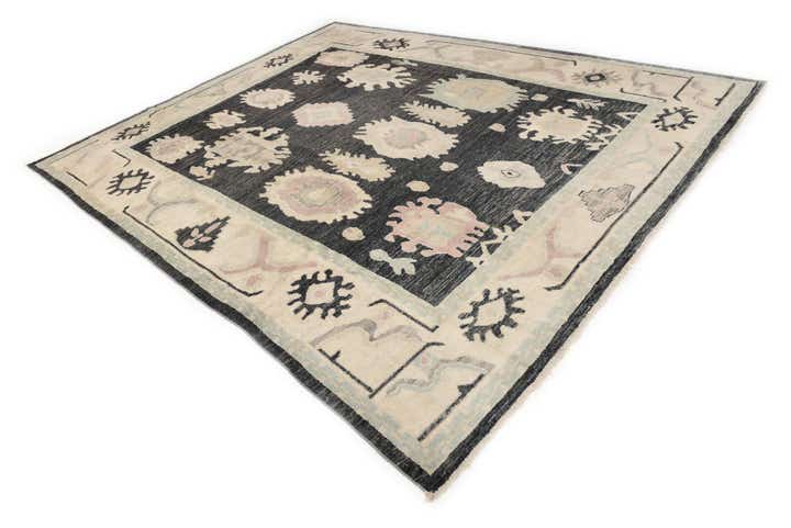 9' 2 x 11' 5 Hand Knotted Oushak Wool Rug