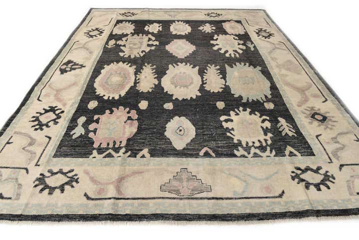 9' 2 x 11' 5 Hand Knotted Oushak Wool Rug