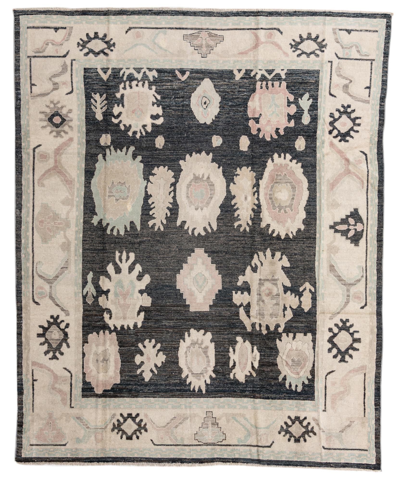 9' 2 x 11' 5 Hand Knotted Oushak Wool Rug
