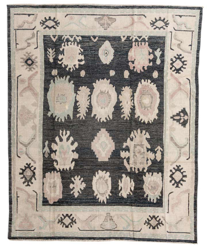 9' 2 x 11' 5 Hand Knotted Oushak Wool Rug