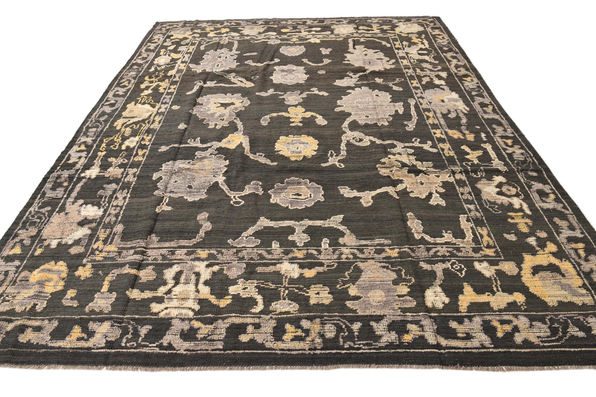 9' 4 x 12' 3 Hand Knotted Oushak Wool Rug