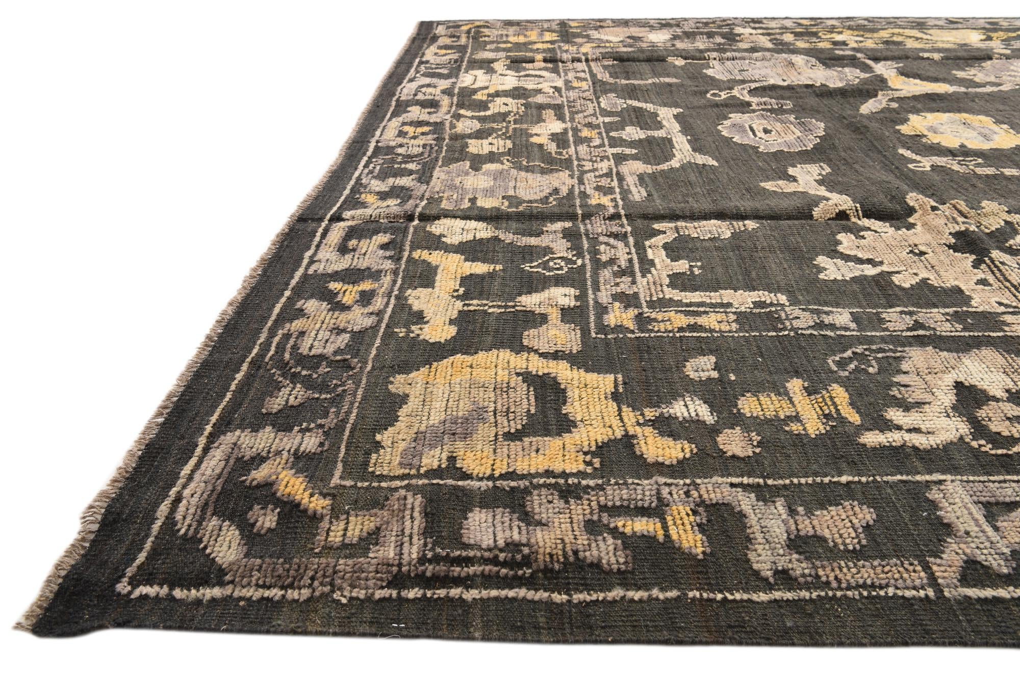 9' 4 x 12' 3 Hand Knotted Oushak Wool Rug