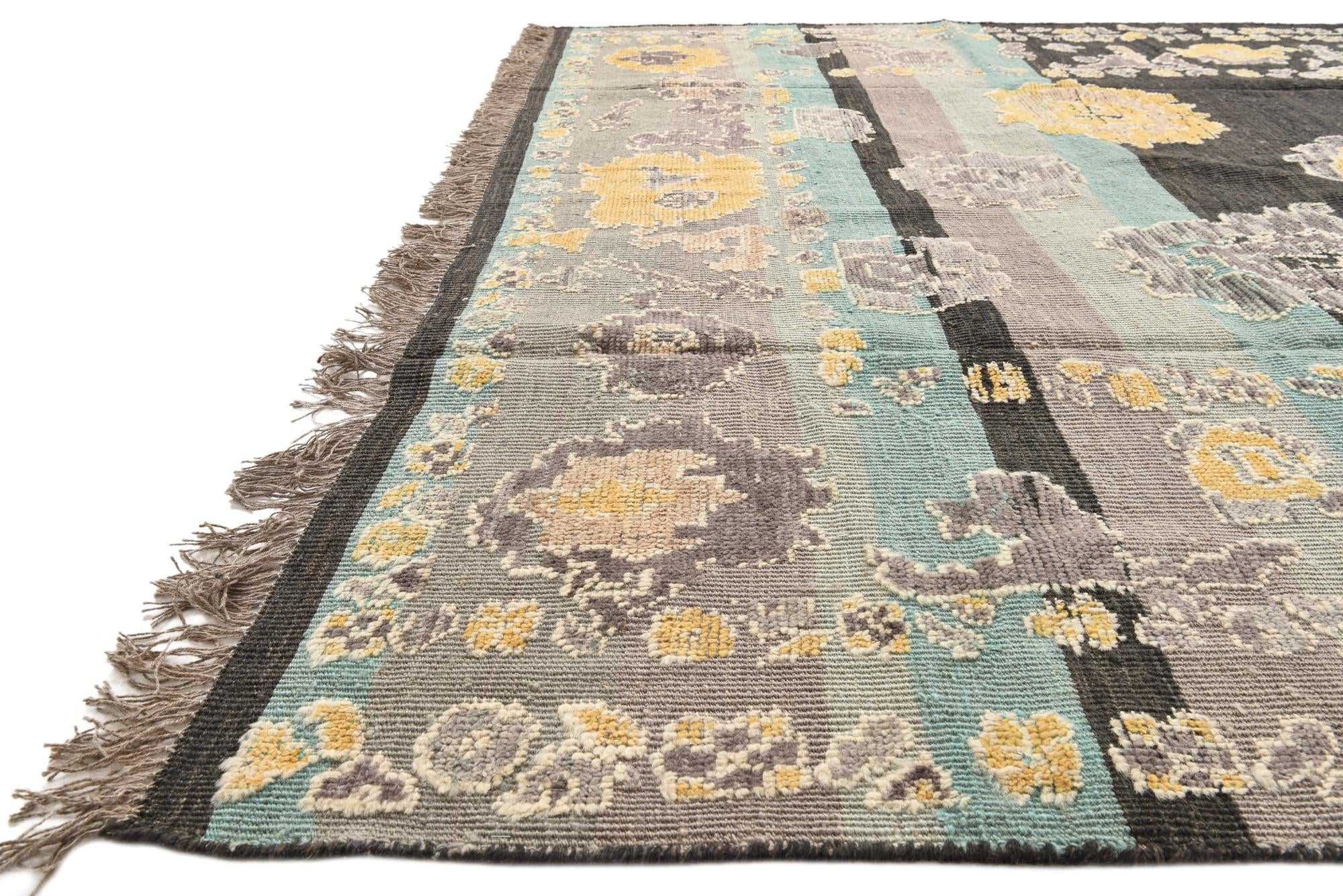 8' 2 x 10' 7 Hand Knotted Oushak Wool Rug