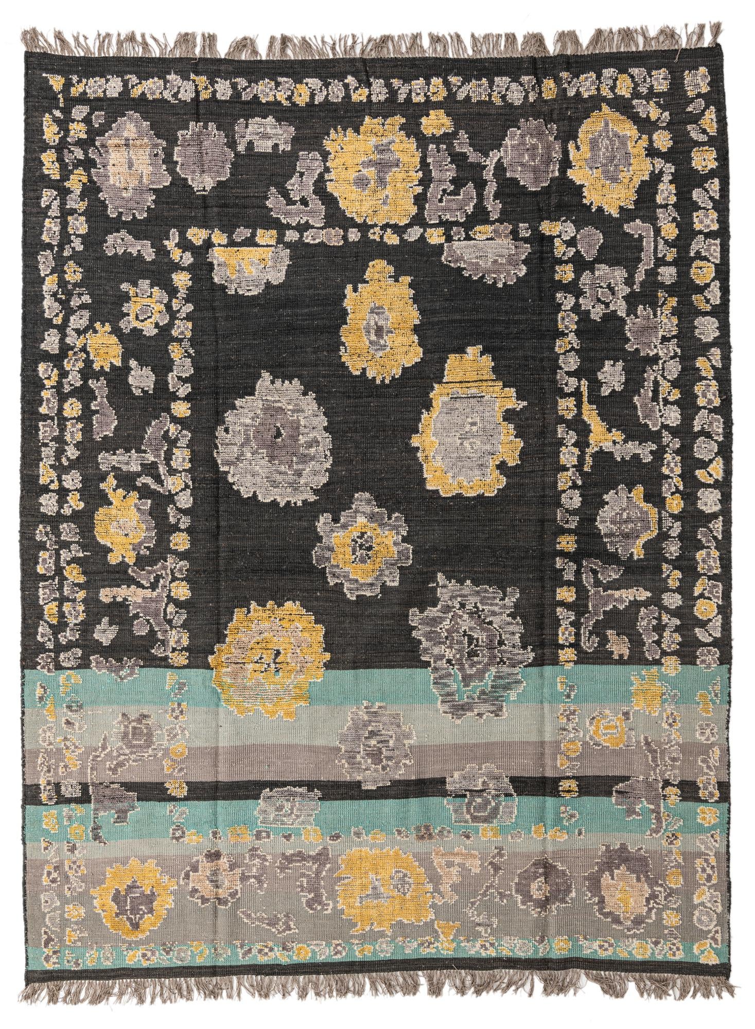 8' 2 x 10' 7 Hand Knotted Oushak Wool Rug