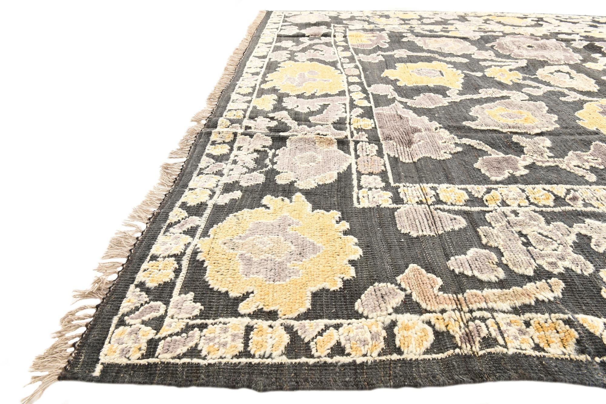 9' x 11' 9 Hand Knotted Oushak Wool Rug