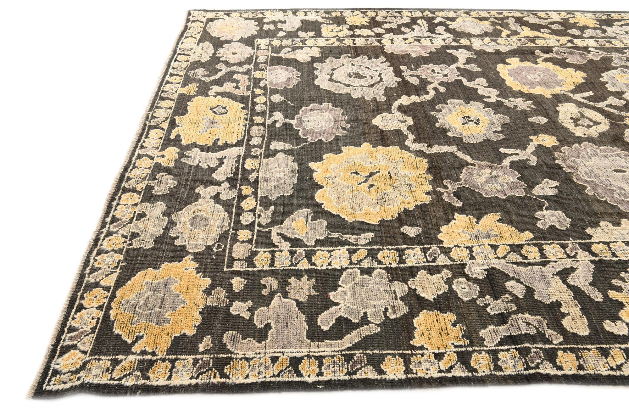 9' 3 x 12' Hand Knotted Oushak Wool Rug