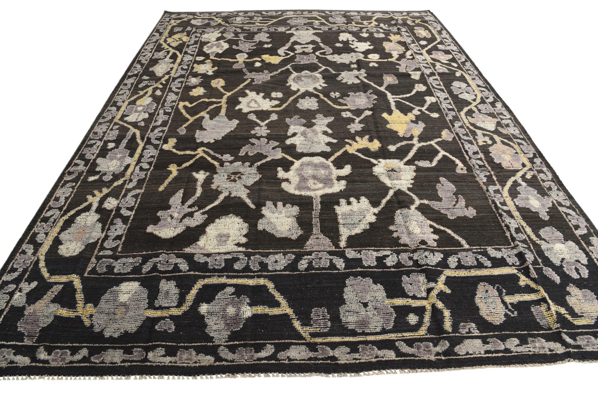 9' 2 x 12' 3 Hand Knotted Oushak Wool Rug