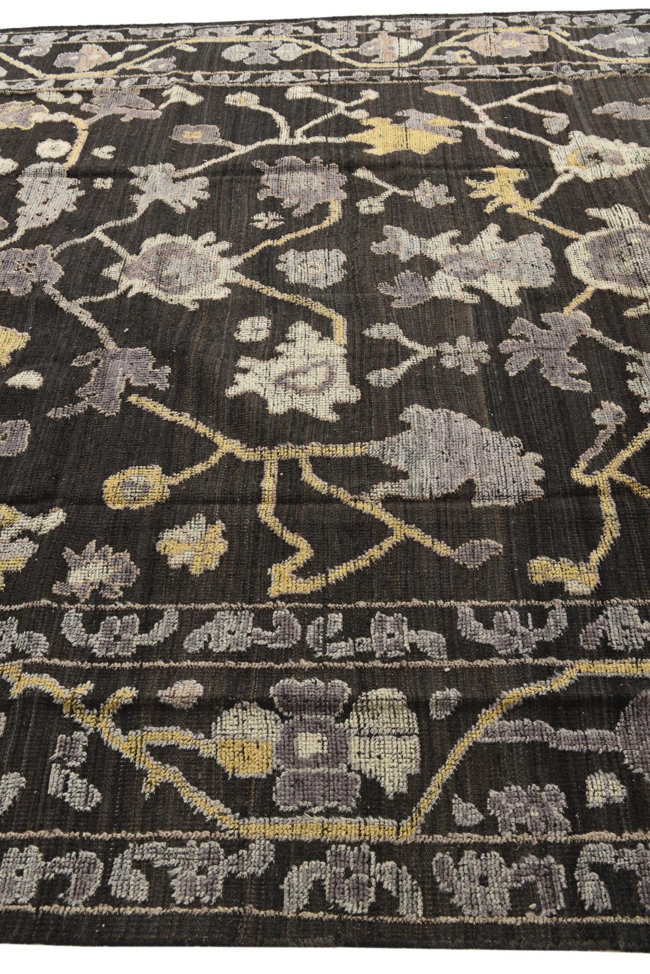 9' 2 x 12' 3 Hand Knotted Oushak Wool Rug
