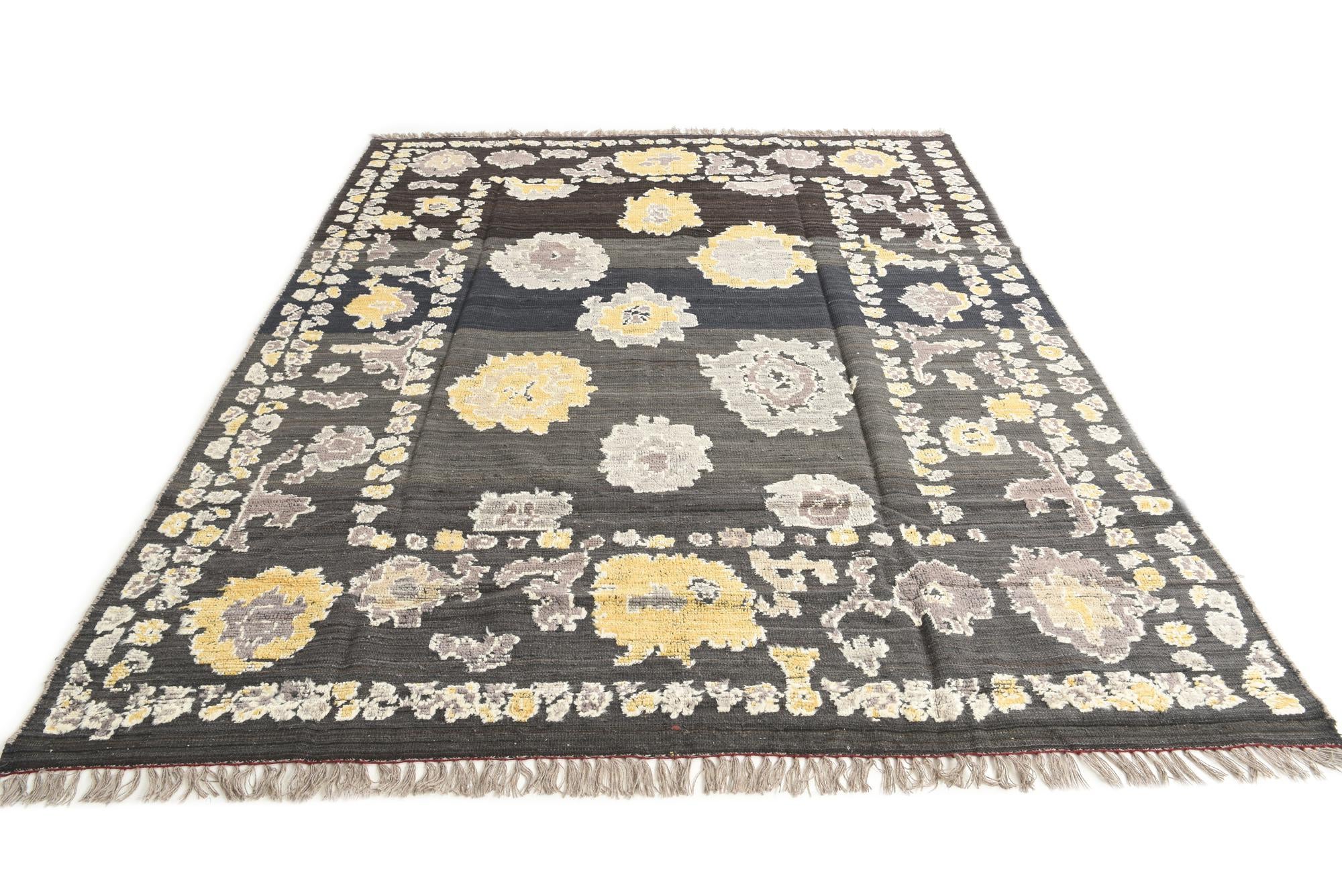 8' x 10' 1 Hand Knotted Oushak Wool Rug