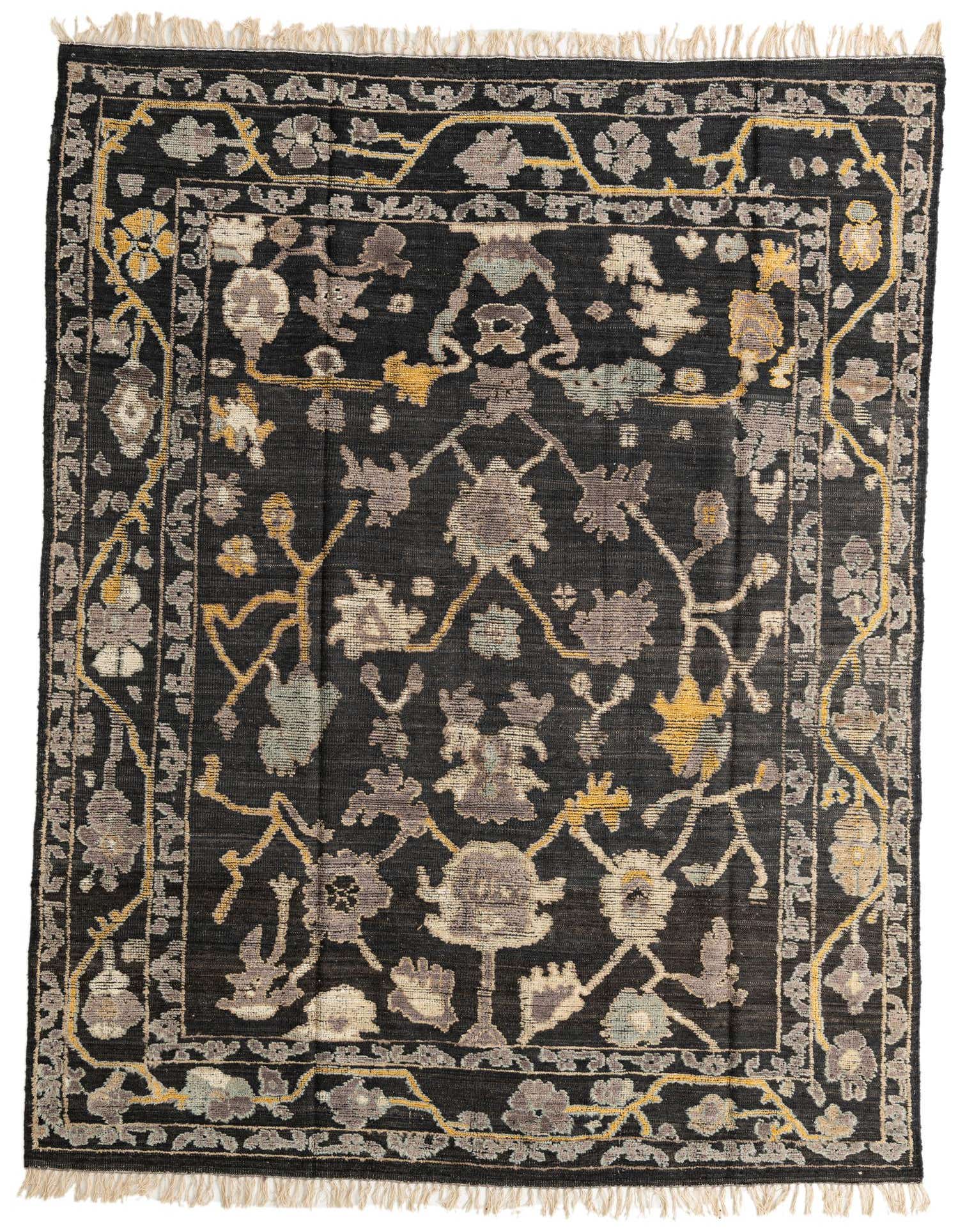 8' x 10' 5 Hand Knotted Oushak Wool Rug