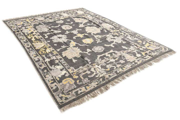 8' x 10' 3 Hand Knotted Oushak Wool Rug
