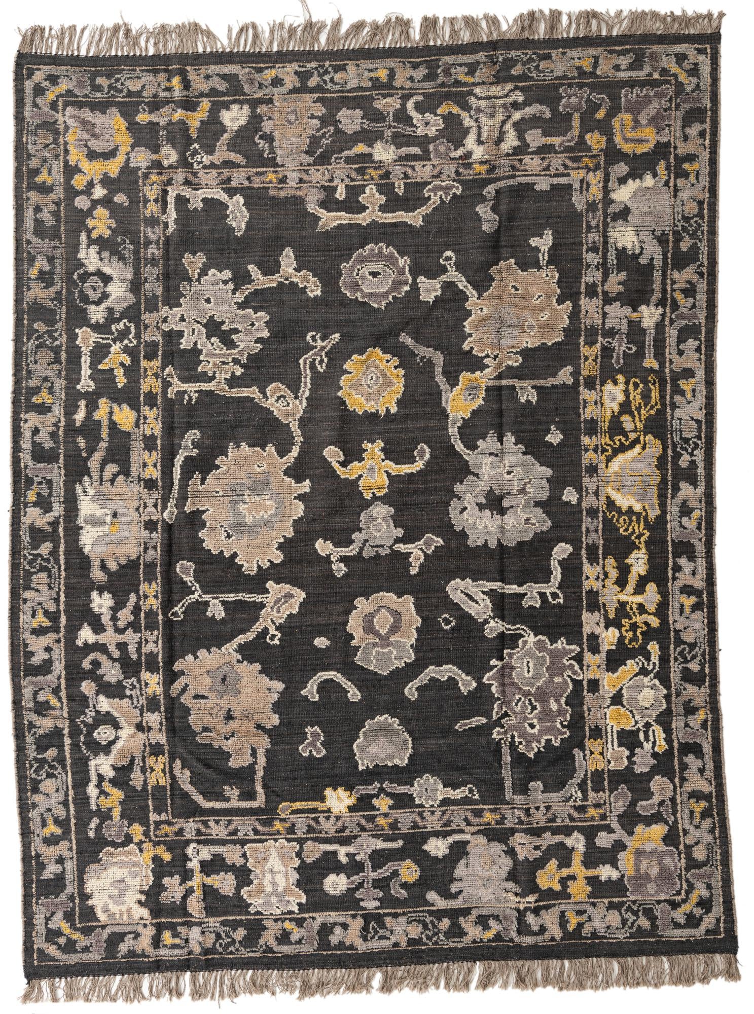 8' x 10' 3 Hand Knotted Oushak Wool Rug