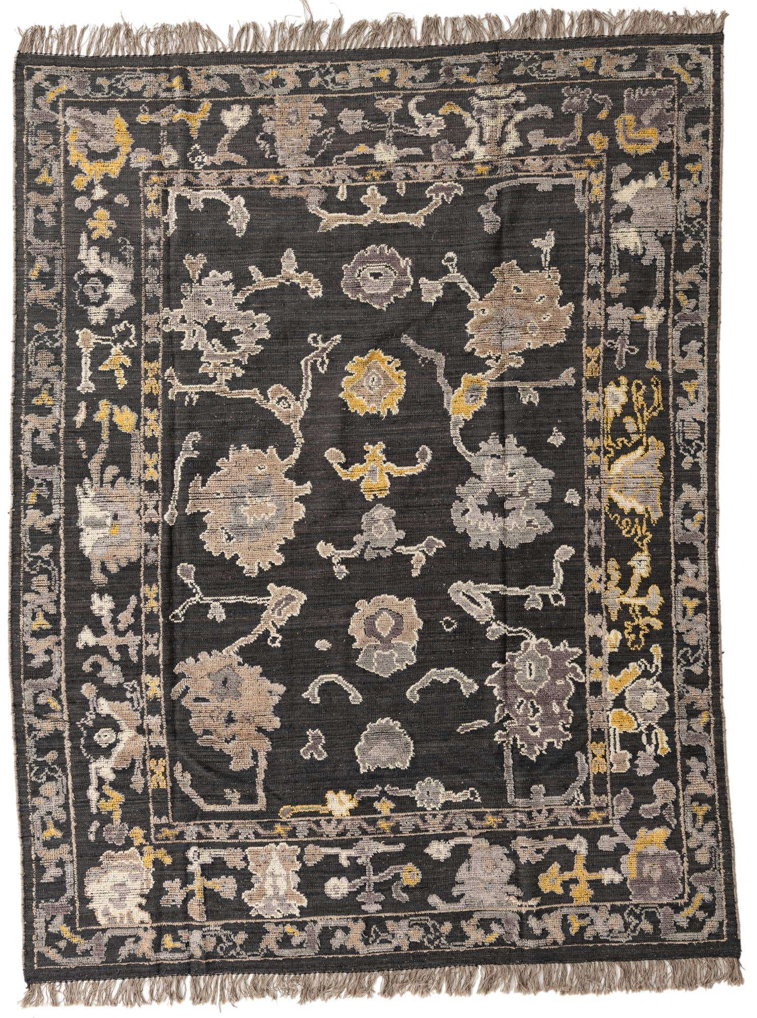 8' x 10' 3 Hand Knotted Oushak Wool Rug