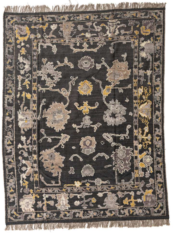 8' x 10' 3 Hand Knotted Oushak Wool Rug