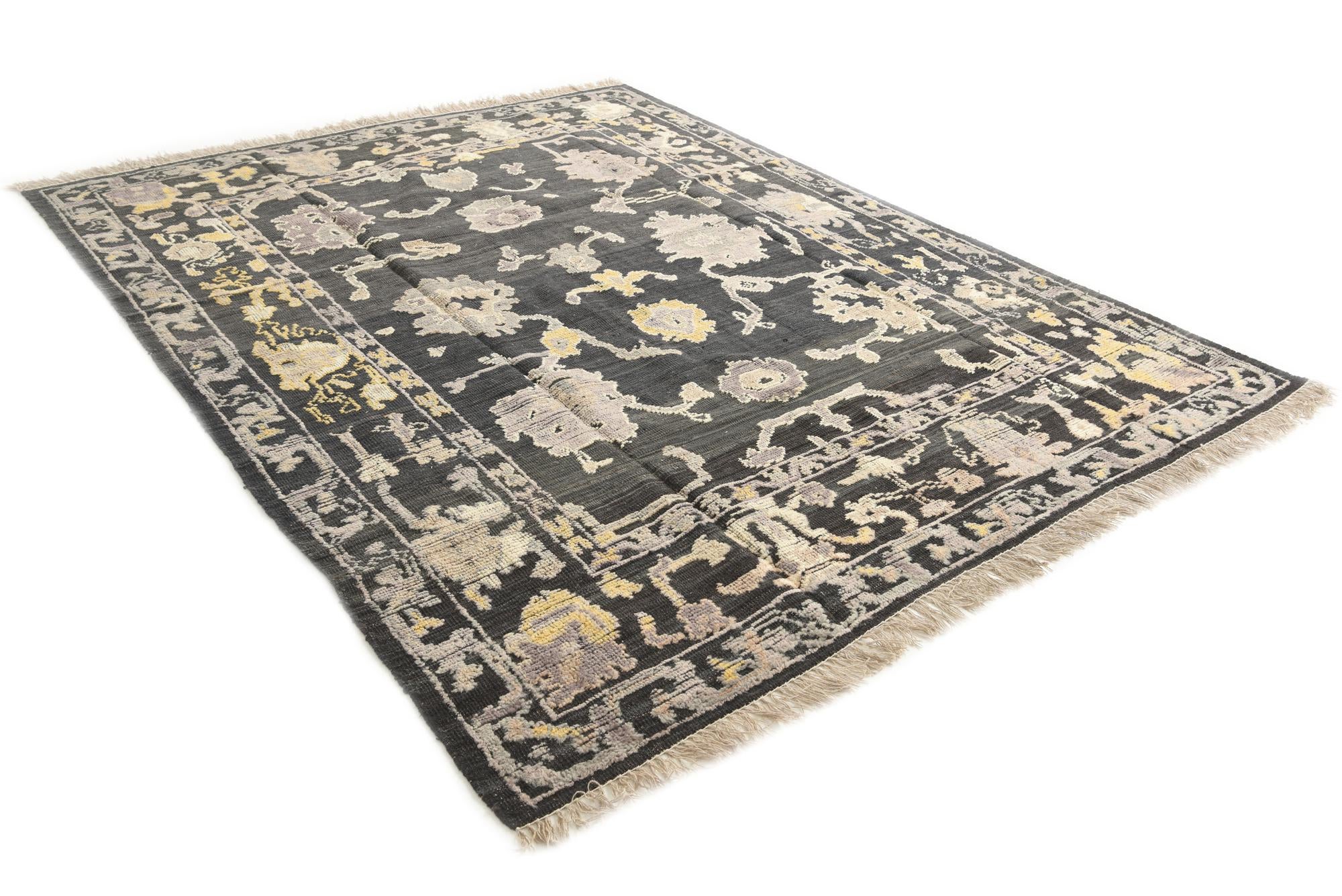 245cm x 310cm anudado a mano Oushak Alfombra Lana