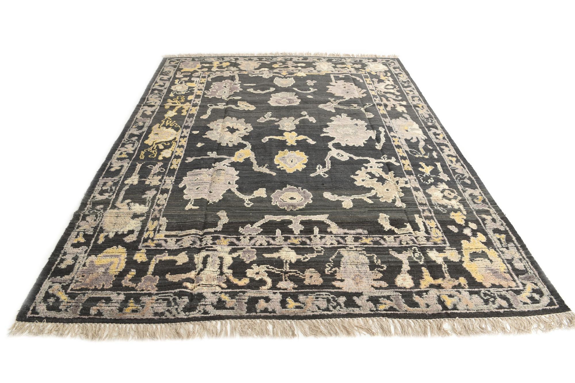 245cm x 310cm anudado a mano Oushak Alfombra Lana