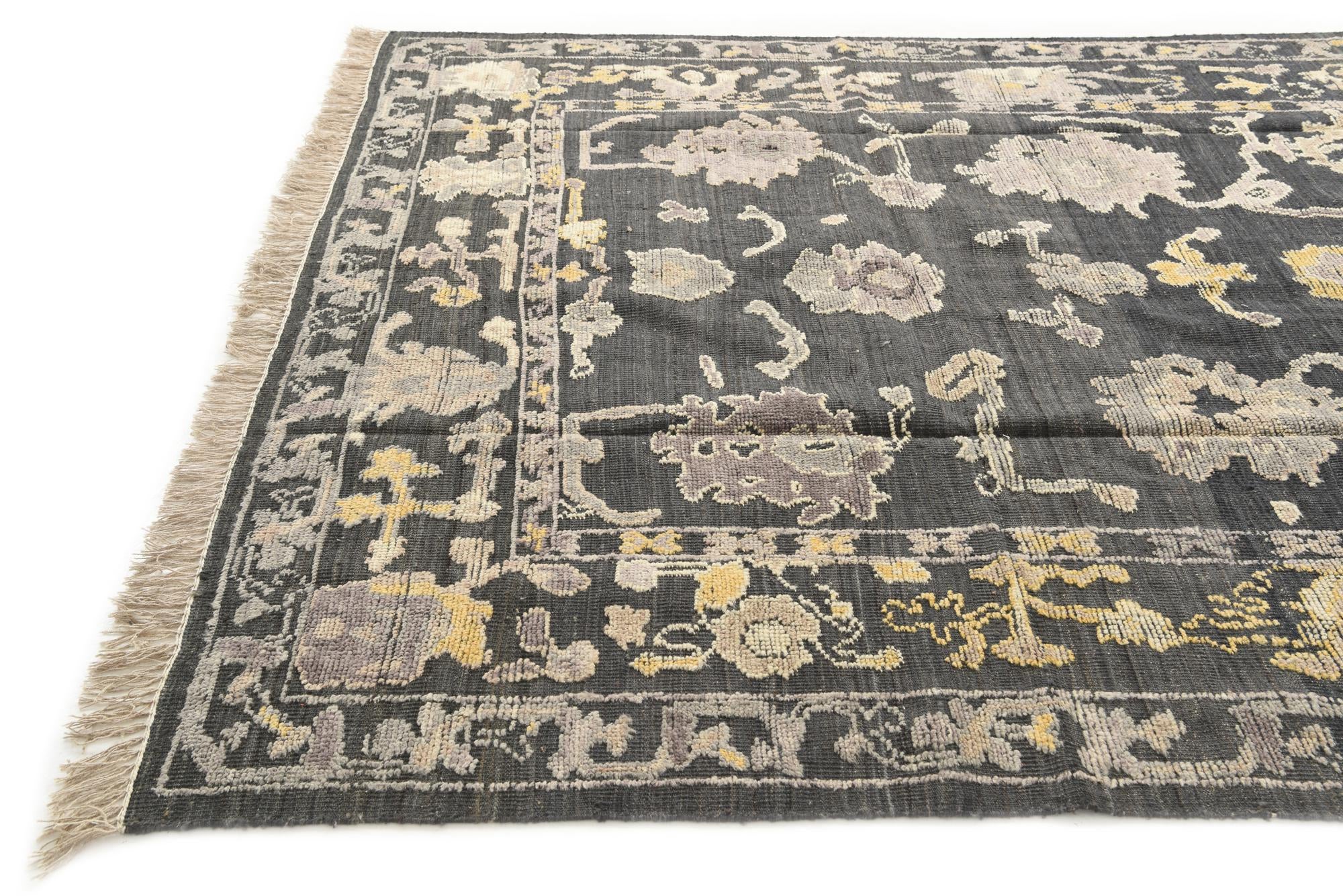 245cm x 310cm anudado a mano Oushak Alfombra Lana