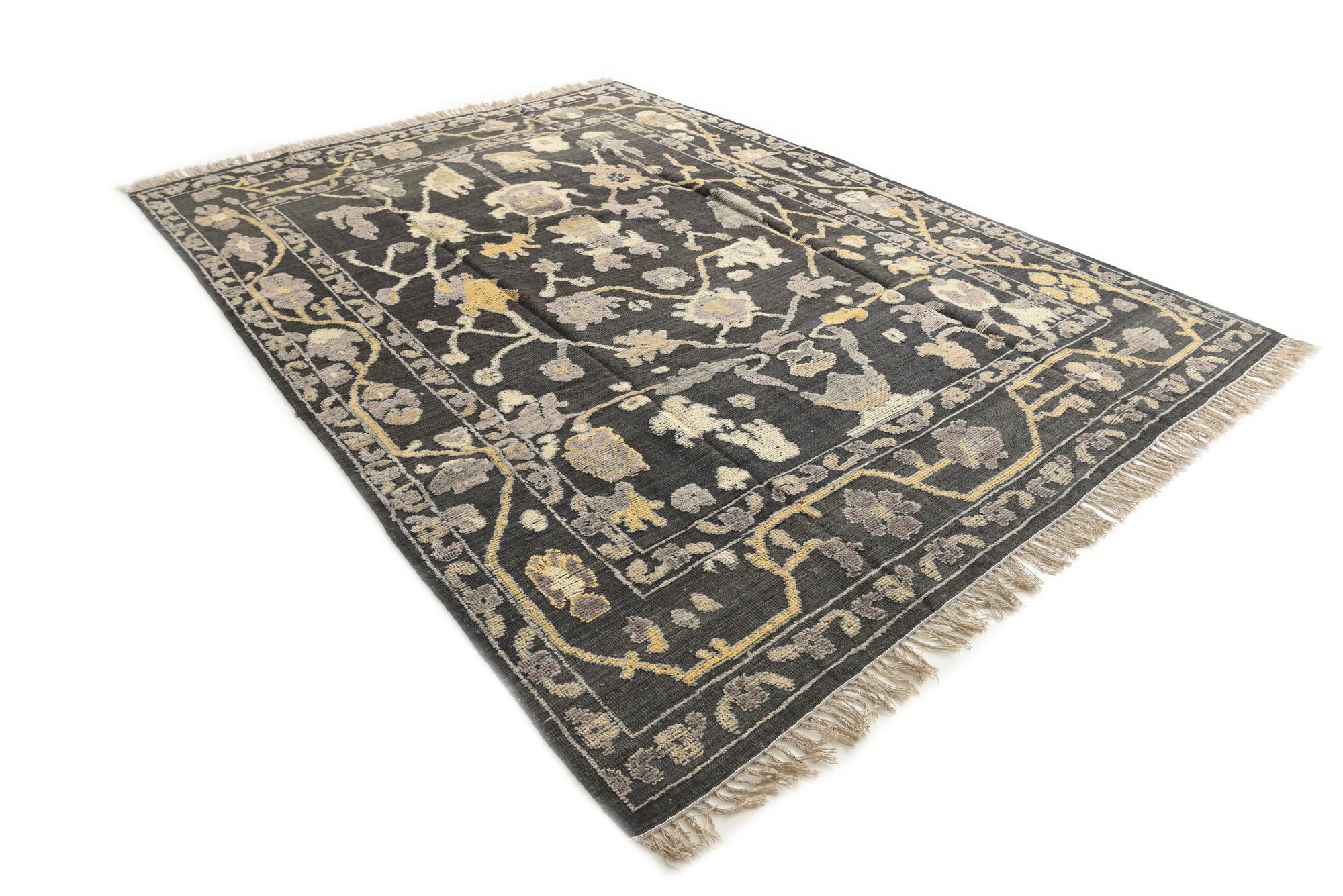 9' 3 x 12' 8 Hand Knotted Oushak Wool Rug