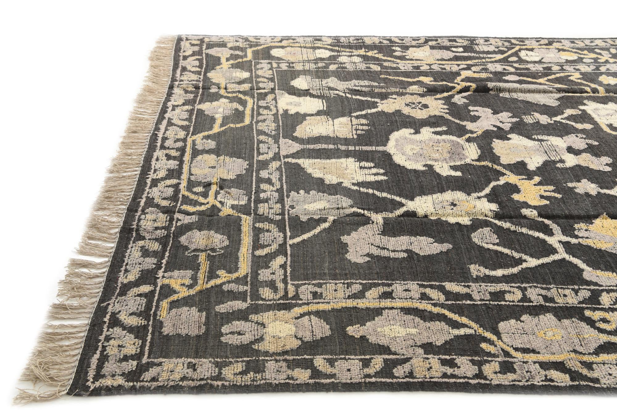 9' 3 x 12' 8 Hand Knotted Oushak Wool Rug