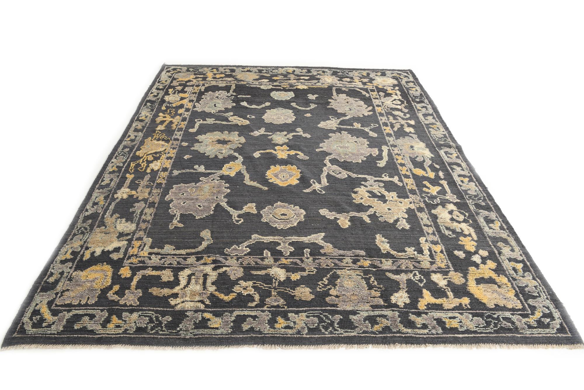 8' 1 x 10' 3 Hand Knotted Oushak Wool Rug