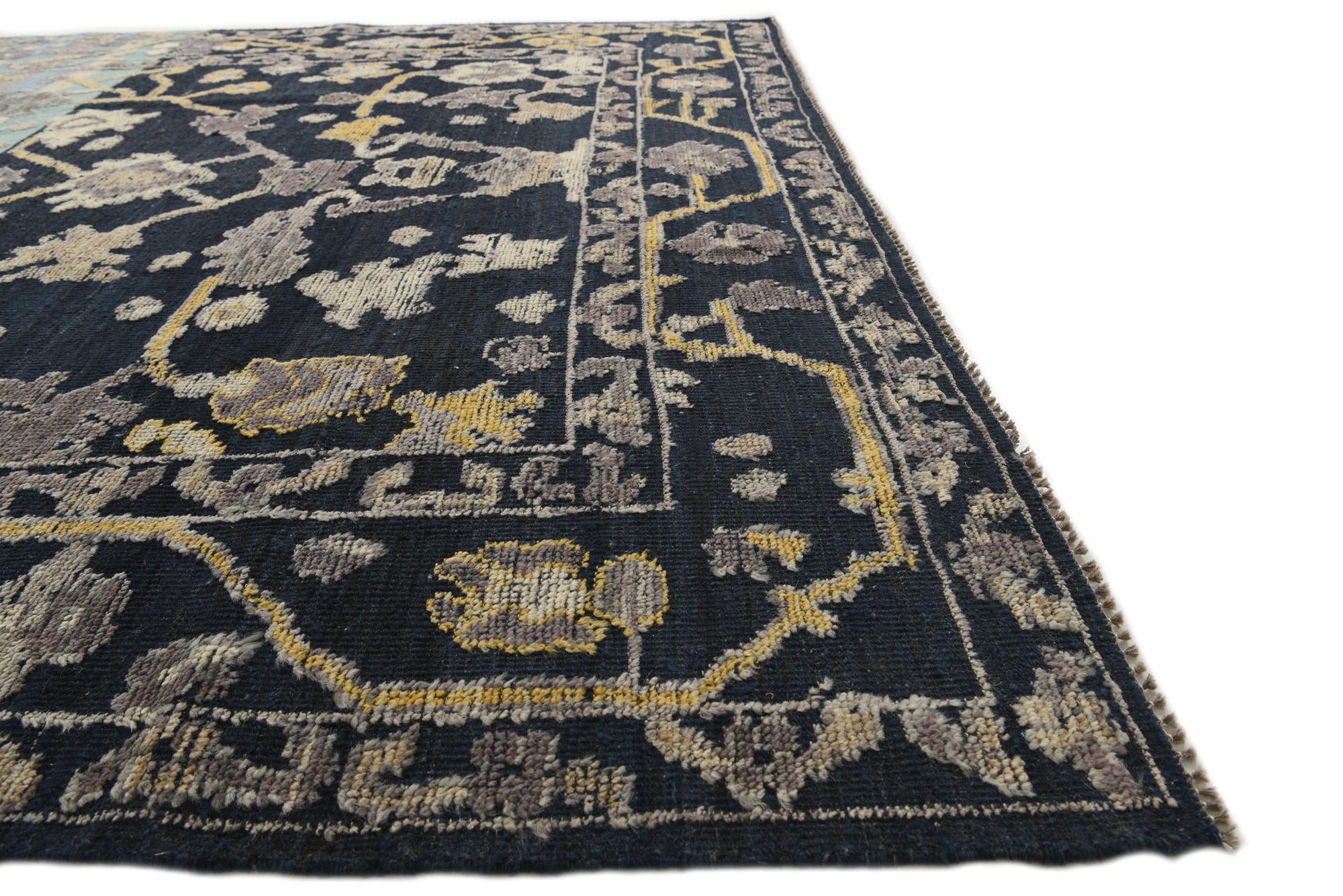 8' 1 x 10' Hand Knotted Oushak Wool Rug