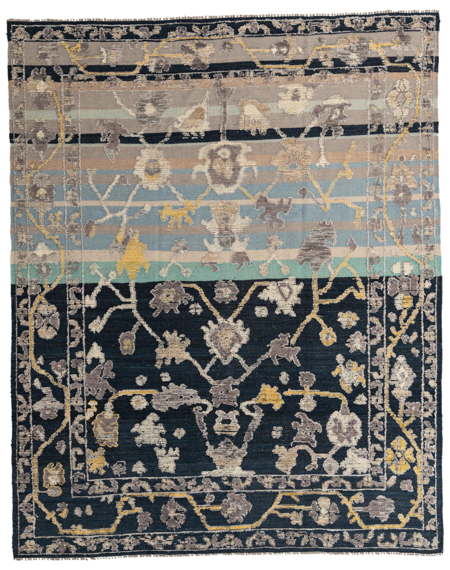 8' 1 x 10' Hand Knotted Oushak Wool Rug
