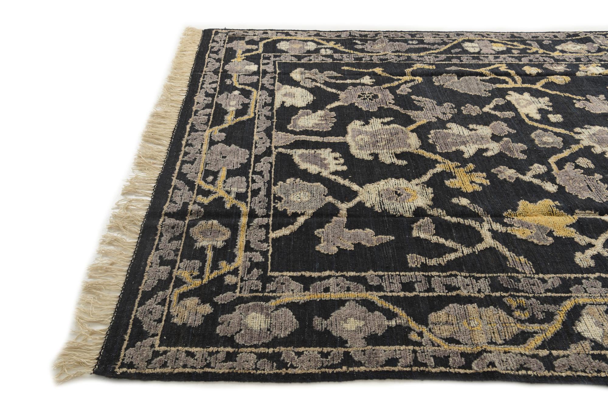 8' x 10' 4 Hand Knotted Oushak Wool Rug