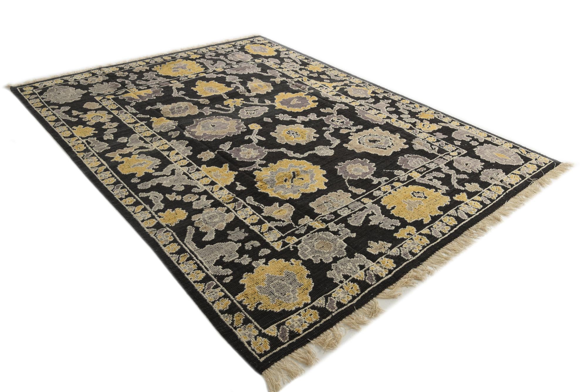 8' 1 x 10' 5 Hand Knotted Oushak Wool Rug