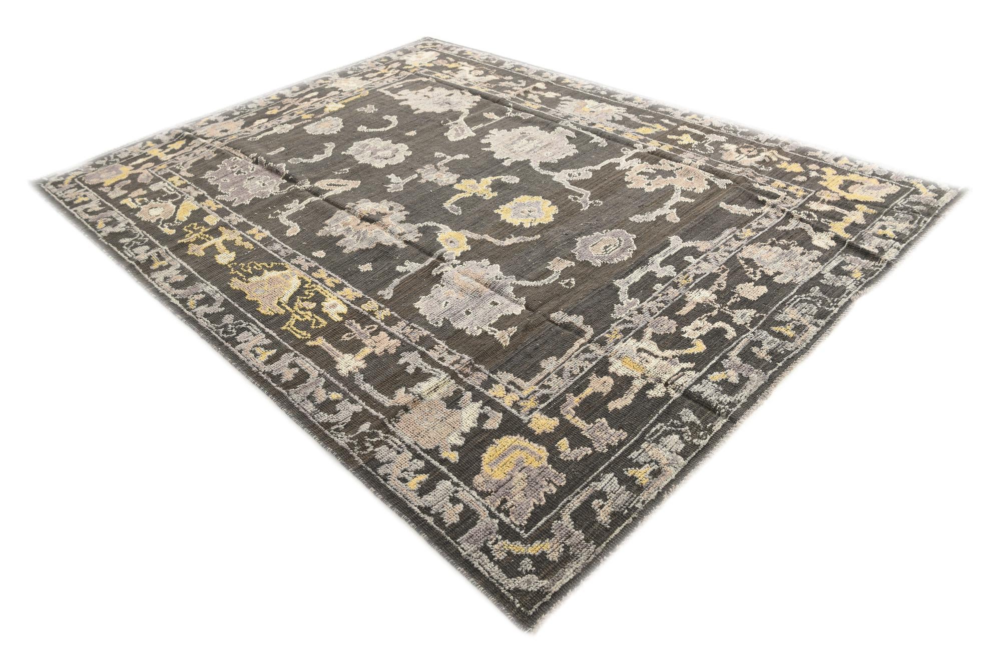 8' x 10' 2 Hand Knotted Oushak Wool Rug