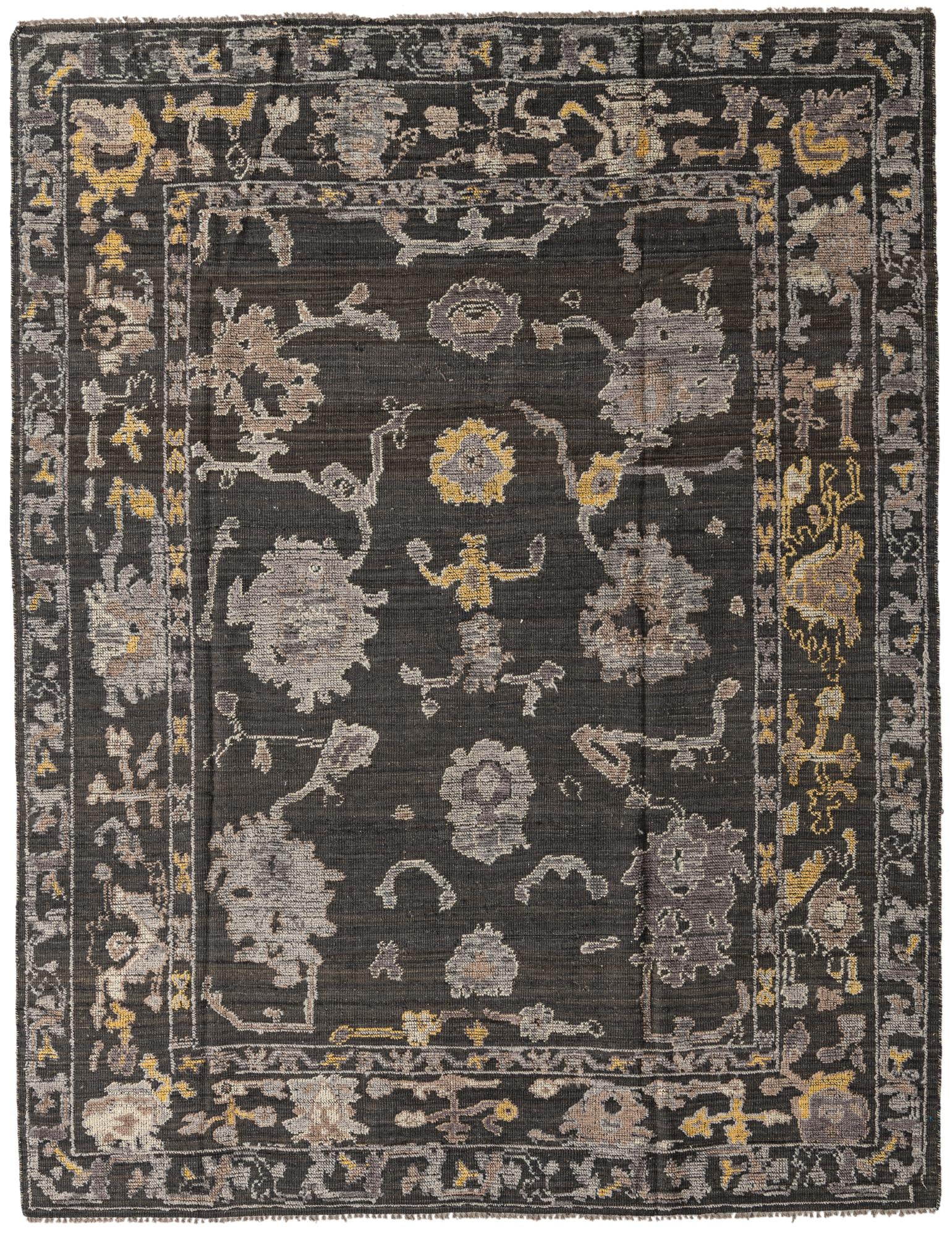 8' x 10' 2 Hand Knotted Oushak Wool Rug