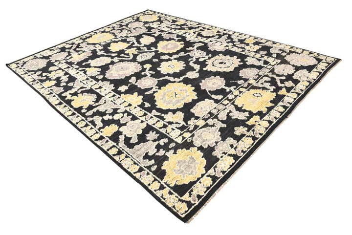 8' x 10' 4 Hand Knotted Oushak Wool Rug