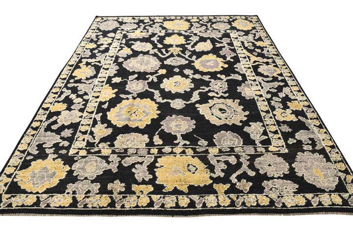 8' x 10' 4 Hand Knotted Oushak Wool Rug