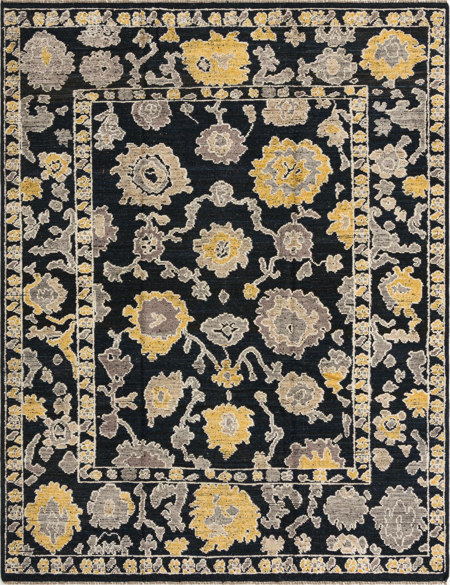 8' x 10' 4 Hand Knotted Oushak Wool Rug