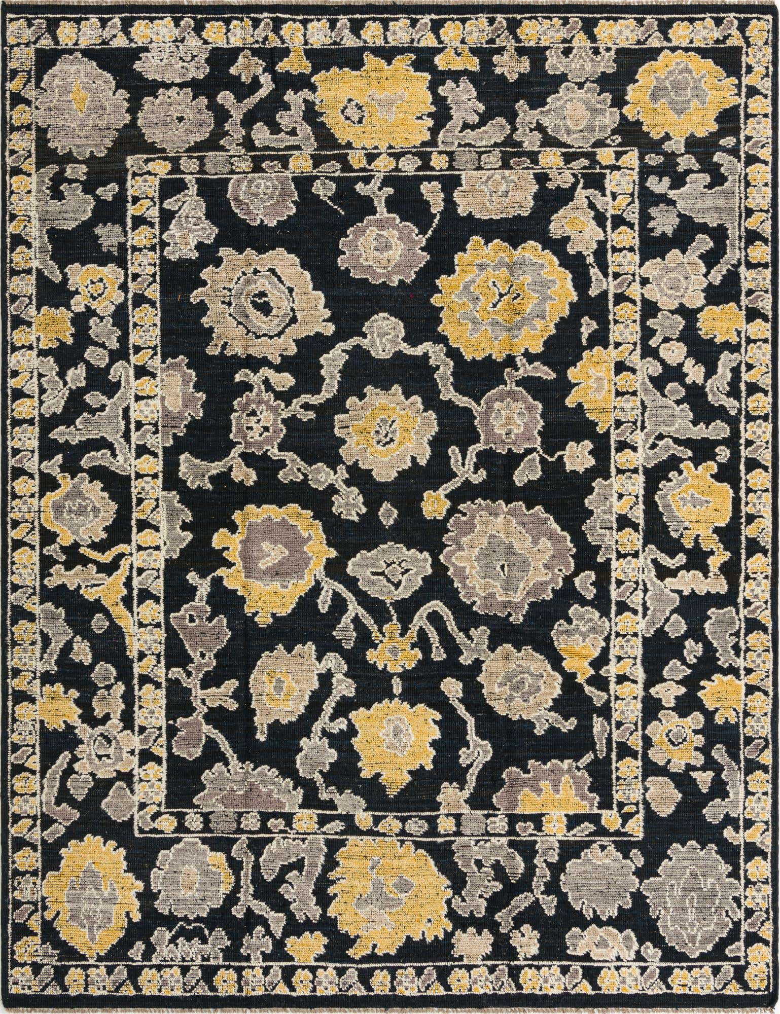 8' x 10' 4 Hand Knotted Oushak Wool Rug