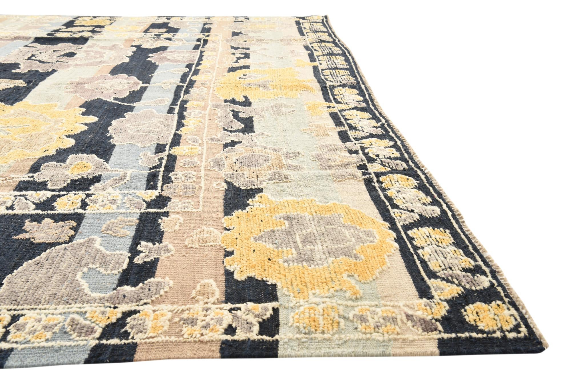 10' x 13' 10 Hand Knotted Oushak Wool Rug