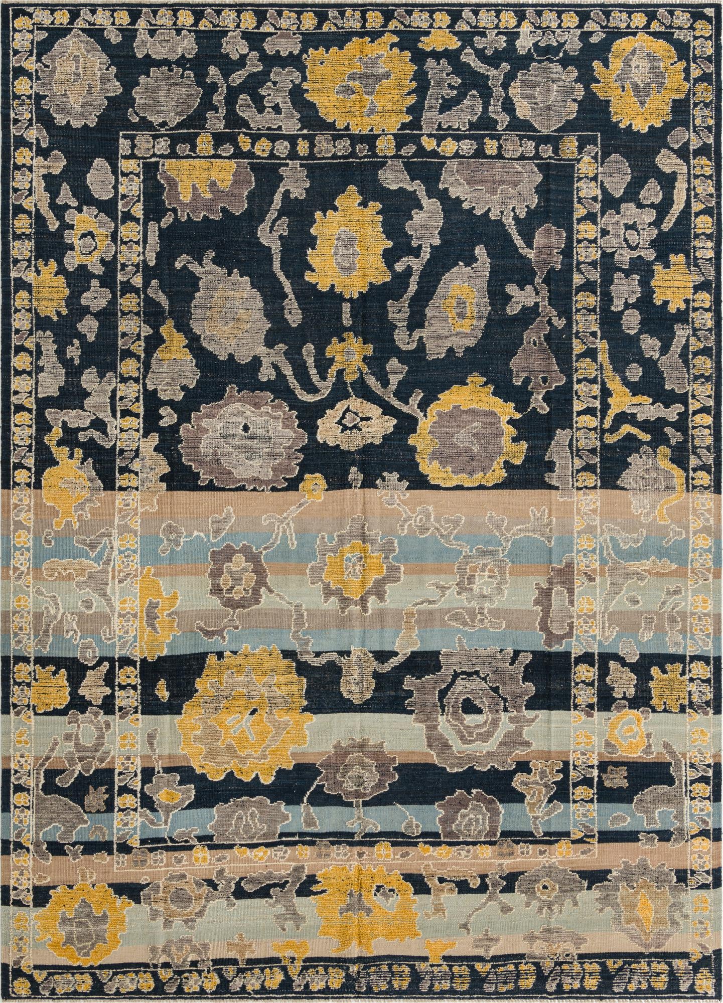 10' x 13' 10 Hand Knotted Oushak Wool Rug