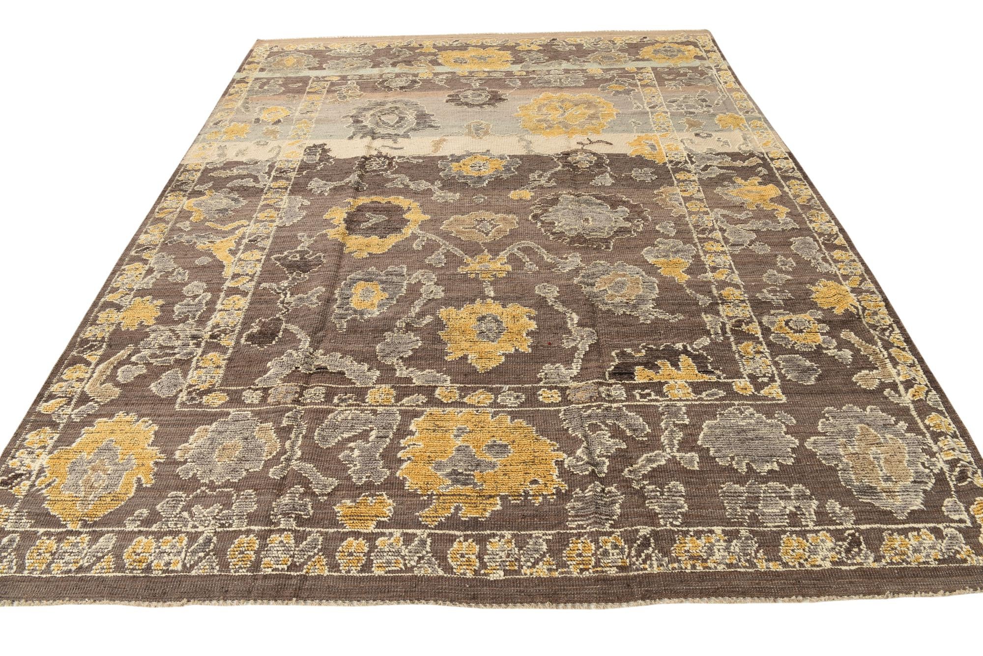 8' 2 x 10' 6 Hand Knotted Oushak Wool Rug