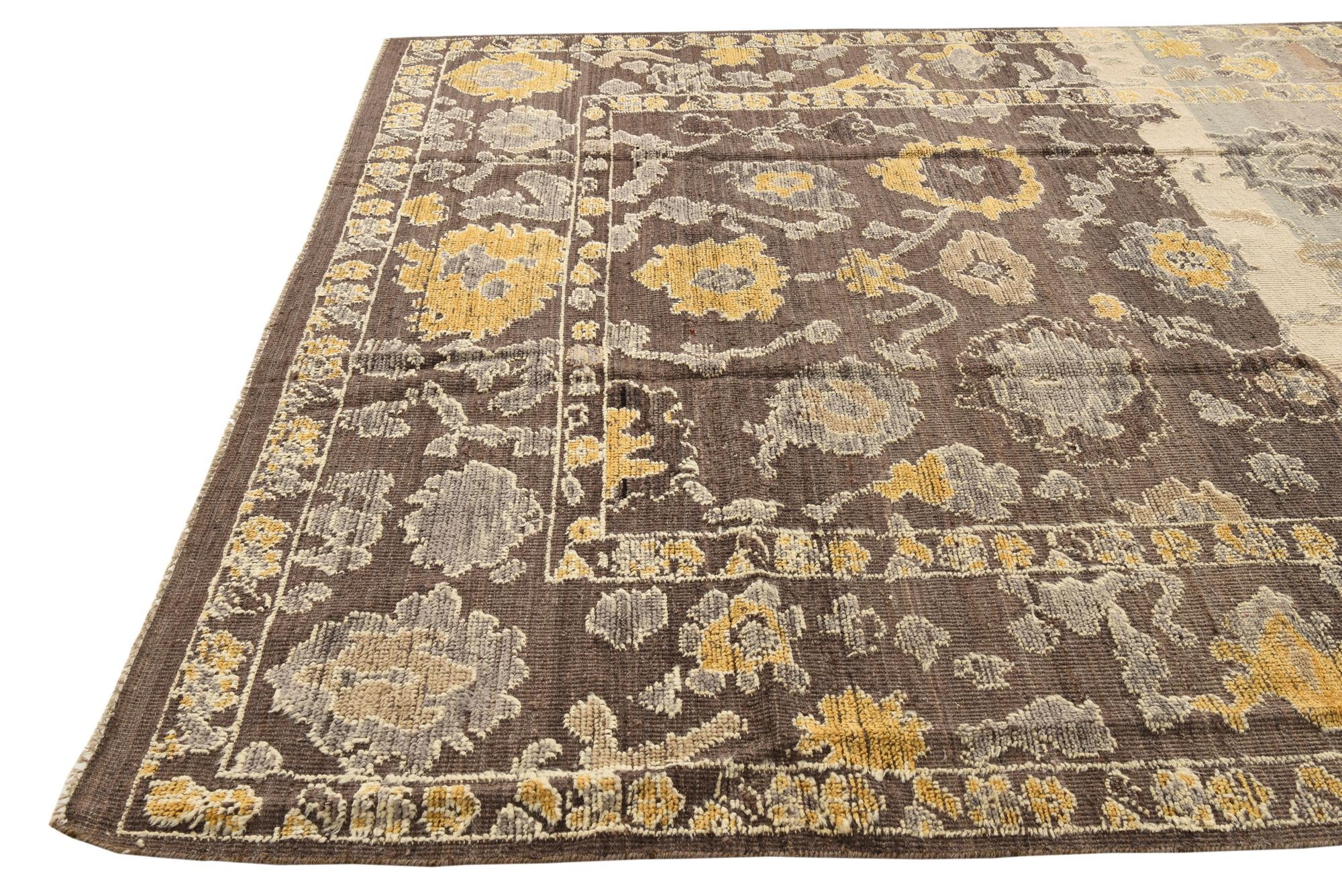 8' 2 x 10' 6 Hand Knotted Oushak Wool Rug