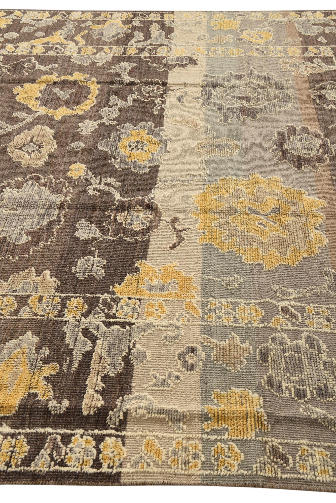 8' 2 x 10' 6 Hand Knotted Oushak Wool Rug