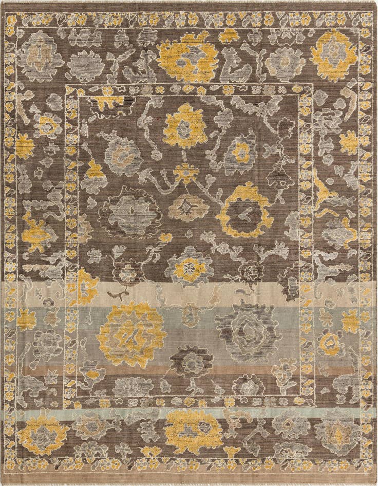 Detail image of 8' 2 x 10' 6 Hand Knotted Oushak Wool Rug