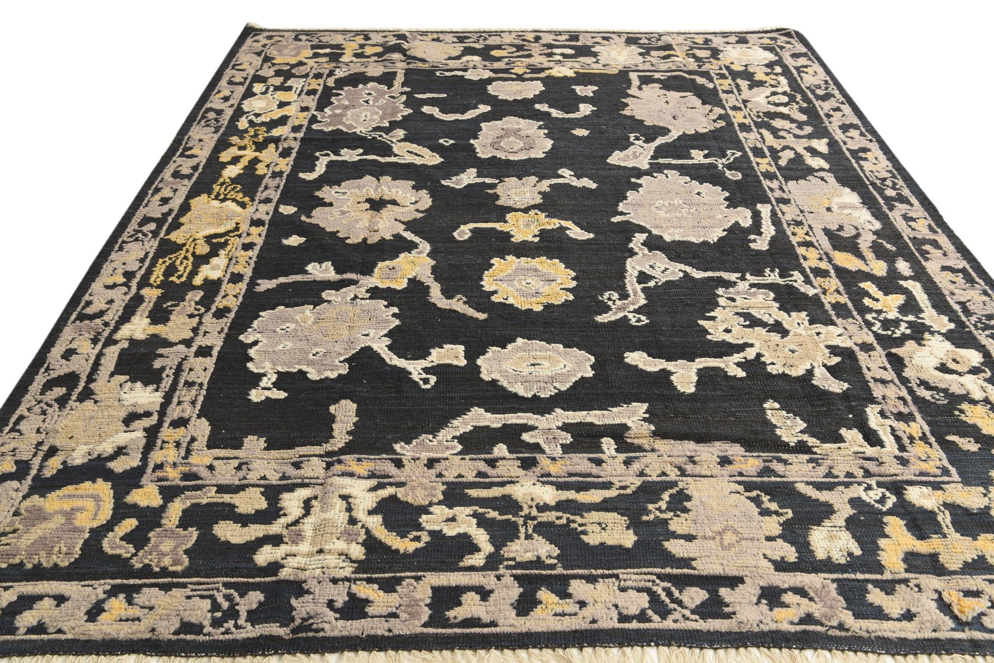 8' x 10' 2 Hand Knotted Oushak Wool Rug