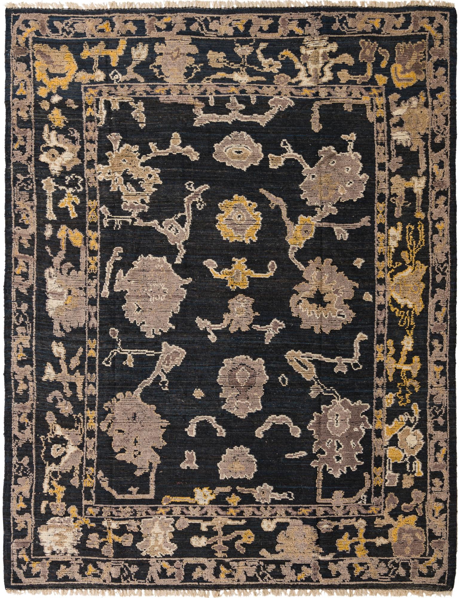 8' x 10' 2 Hand Knotted Oushak Wool Rug